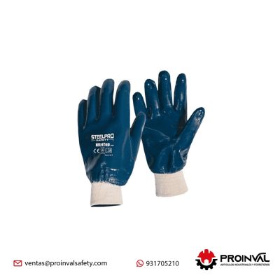 Guante De Nitron Azul Tejido Resistor Steelpro