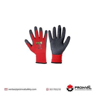 Guantes Multiuso Palma Látex Multiuso Rojo Steelpro