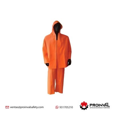 Set Casaca Pantalón de PVC Naranja Clute