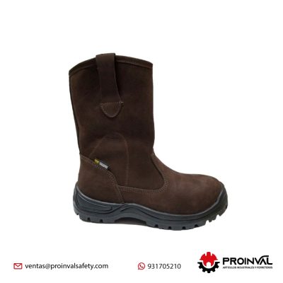 Bota Campera Punta De Acero Pu Chocolate