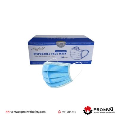 Mascarilla Plana 3 Pliegues Mayfield Celeste