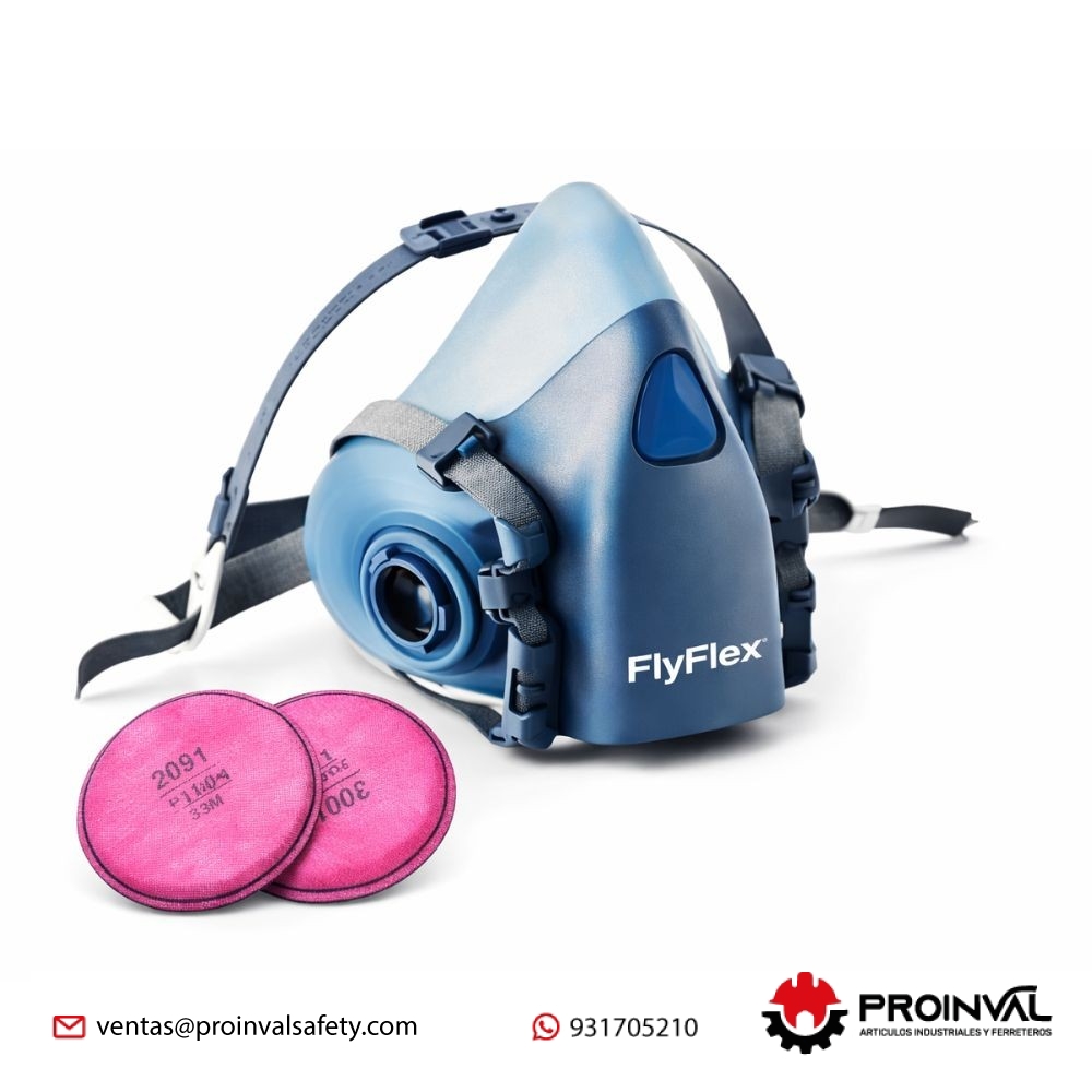 Respirador Flyflex Con Filtro P100 De Media Cara 1 Lima Peru Respirador Flyflex Con Filtro P100 De Media Cara